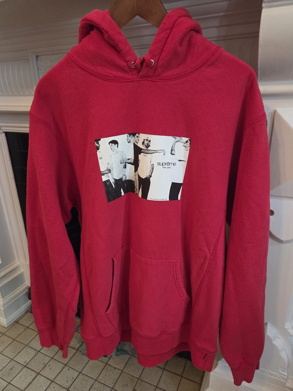 SUPREME NY CLASSIC AD hoodie - XL Men's Red